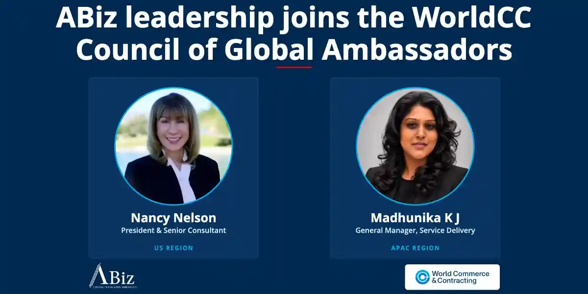 Two ABiz Corporation Team Members Named to World Commerce & Contracting 2026-2028 Council of Global Ambassadors